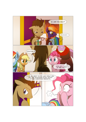 Size: 3541x5016 | Tagged: safe, artist:gashiboka, imported from derpibooru, applejack, doctor whooves, pinkie pie, rainbow dash, spike, time turner, oc, dragon, pony, comic:recall the time of no return, comic, this will not end well