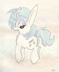 Size: 683x834 | Tagged: safe, artist:slightlyshade, imported from derpibooru, dj pon-3, vinyl scratch, pony, female, solo, traditional art