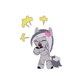 Size: 800x800 | Tagged: safe, artist:sanyo2100, imported from derpibooru, oc, oc only, oc:akinyi, zebra, cute, female, laughing, simple background, solo, transparent background, zebra oc