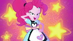 Size: 1280x720 | Tagged: safe, imported from derpibooru, screencap, pinkie pie, coinky-dink world, eqg summertime shorts, equestria girls, female, looking at you, open mouth, seductive eyes, seductive look, seductive pose, server pinkie pie, solo