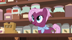 Size: 1280x720 | Tagged: safe, imported from derpibooru, screencap, jasmine leaf, earth pony, pony, discordant harmony, female, mare, solo, tea shop