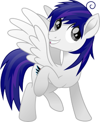 Size: 5414x6567 | Tagged: safe, artist:livehotsun, imported from derpibooru, oc, oc only, oc:hotsun, pegasus, pony, absurd resolution, male, movie accurate, one hoof raised, raised hoof, simple background, smiling, solo, spread wings, stallion, transparent background, vector, wings