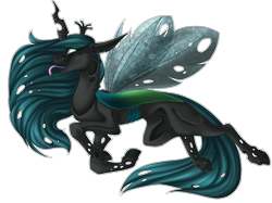 Size: 2048x1535 | Tagged: safe, artist:immagoddampony, imported from derpibooru, queen chrysalis, changeling, changeling queen, crown, female, jewelry, looking back, regalia, simple background, smiling, solo, tongue out, transparent background