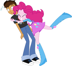 Size: 931x859 | Tagged: safe, artist:imperfectxiii, imported from derpibooru, pinkie pie, oc, oc:copper plume, equestria girls, canon x oc, copperpie, hug, self insert