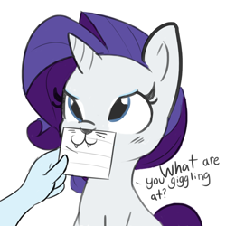 Size: 1650x1650 | Tagged: safe, artist:tjpones, artist:tjpones edits, color edit, edit, editor:jondor, imported from derpibooru, rainbow dash, rarity, pony, unicorn, equestria girls, :3, >:3, colored, cute, dialogue, fangs, female, mare, offscreen character, rarara, raribetes, raricat, simple background, whiskers, white background