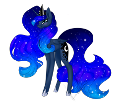 Size: 3500x2984 | Tagged: safe, artist:changeling-neon, imported from derpibooru, princess luna, alicorn, pony, female, galaxy mane, simple background, solo, transparent background