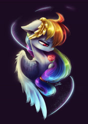 Size: 3508x4961 | Tagged: dead source, safe, artist:spectrumblaze, imported from derpibooru, rainbow dash, pegasus, pony, alternate hairstyle, bust, color porn, female, floppy ears, flower, laurel, laurel wreath, rose, solo, spread wings, wings