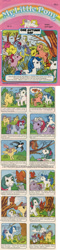 Size: 527x2214 | Tagged: safe, imported from derpibooru, applejack (g1), bubbles (g1), gusty, lemon drop, majesty, medley, posey, powder, sparkler (g1), surprise, tootsie, bird, squirrel, comic:my little pony (g1), apple, autumn, comic, conkers (game), female, forgetful, g1, hibernation, larkspur wood, official, one autumn day, surprise (g1), swallow (bird), that pony sure does love apples, thinking cap, twirled her magic horn, wish