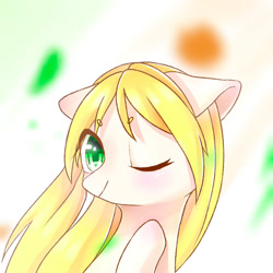 Size: 800x800 | Tagged: safe, artist:leafywind, imported from derpibooru, oc, oc only, pony, bust, female, mare, one eye closed, portrait, solo, wink