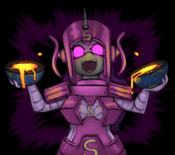 Size: 1174x1042 | Tagged: safe, artist:marsminer, imported from derpibooru, oc, oc only, oc:wicked silly, anthro, galactus, solo, supervillain