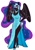 Size: 2450x3497 | Tagged: safe, artist:killerteddybear94, imported from derpibooru, nightmare moon, alicorn, anthro, beautiful, beautisexy, blowing a kiss, breasts, busty nightmare moon, clothes, cutie mark, dress, female, hand on hip, heart, high heels, mare, nicemare moon, one eye closed, sexy, shoes, side slit, solo, sparkles, spread wings, stupid sexy nightmare moon, traditional art, wings, wink