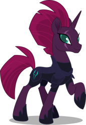 Size: 3418x5000 | Tagged: safe, artist:dashiesparkle, imported from derpibooru, tempest shadow, pony, unicorn, my little pony: the movie, armor, beautiful, cute, eye scar, female, good end, happy, looking at you, majestic, mare, movie accurate, one hoof raised, pretty pretty tempest, raised hoof, scar, simple background, smiling, solo, tempest gets her horn back, tempest now has a true horn, tempestbetes, transparent background, vector