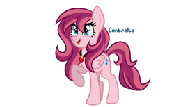 Size: 1024x630 | Tagged: safe, artist:wubcakeva, imported from derpibooru, oc, oc only, oc:contralto, pegasus, pony, disguised siren, equestria girls ponified, female, gem, mare, ponified, raised hoof, simple background, siren gem, smiling, transparent background