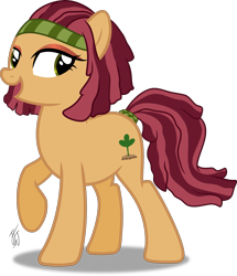 Size: 2051x2383 | Tagged: safe, artist:mlp-scribbles, imported from derpibooru, oc, oc only, oc:merry mertle, pony, commission, female, hairband, high res, inkscape, mare, open mouth, ponyscape, signature, simple background, solo, tail band, transparent background, vector