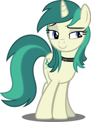 Size: 3741x5000 | Tagged: safe, artist:dashiesparkle, artist:dashiesparkle edit, artist:tyamat, edit, imported from derpibooru, oc, oc only, oc:spring starflower, pony, unicorn, choker, cute, female, freckles, lidded eyes, male to female, recolor, simple background, smiling, trans female, trans girl, transgender, transparent background, vector