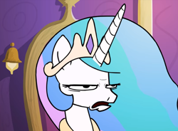 Size: 654x481 | Tagged: safe, artist:piemations, imported from derpibooru, princess celestia, alicorn, pony, bust, celestia is not amused, disgusted, elements of cringe, female, frown, mare, reaction image, solo, unamused