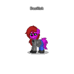 Size: 400x400 | Tagged: safe, imported from derpibooru, oc, oc only, oc:basilisk, coyote, pony, pony town, clothes, furry, gloves, long hair, new design, non-mlp oc, simple background, solo, transparent background, updated design