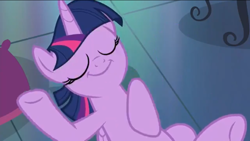 Size: 1136x640 | Tagged: safe, imported from derpibooru, screencap, twilight sparkle, alicorn, a health of information, cute, eyes closed, smiling, twiabetes, twilight sparkle (alicorn)