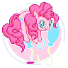 Size: 96x96 | Tagged: safe, artist:ef74, imported from derpibooru, pinkie pie, bouncing, cutie mark, female, limited palette, pixel art, simple background, solo, transparent background