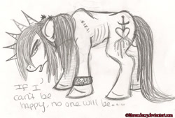 Size: 1024x692 | Tagged: safe, artist:coloran, imported from derpibooru, oc, oc only, edgy, solo, traditional art