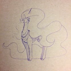 Size: 1280x1280 | Tagged: safe, artist:greyscaleart, imported from derpibooru, princess celestia, pony, female, solo, traditional art