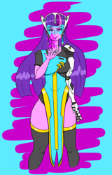 Size: 1600x2507 | Tagged: safe, artist:albertbm, imported from derpibooru, twilight sparkle, human, equestria girls, cutie mark, female, nail polish, overwatch, solo, symmetra, symmetwi, video game