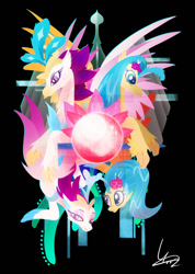 Size: 600x845 | Tagged: safe, artist:ii-art, imported from derpibooru, princess skystar, queen novo, classical hippogriff, hippogriff, seapony (g4), my little pony: the movie, duality, duo, female, mother and daughter, smiling