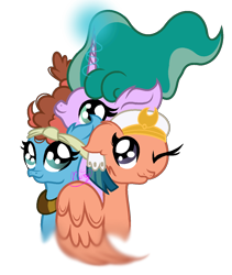 Size: 1052x1249 | Tagged: safe, artist:101xsplattyx101, imported from derpibooru, meadowbrook, mistmane, somnambula, pony, blurry, bust, female, folded wings, mare, one eye closed, portrait, simple background, transparent background, wink