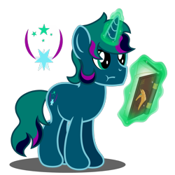 Size: 2834x2834 | Tagged: safe, artist:stellardusk, imported from derpibooru, oc, oc only, oc:stellar dusk, unicorn, book, magic, magic aura, simple background, transparent background, vector