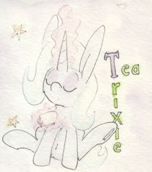 Size: 688x779 | Tagged: safe, artist:slightlyshade, imported from derpibooru, trixie, pony, unicorn, cup, female, solo, teacup, traditional art