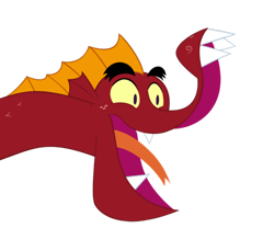 Size: 600x499 | Tagged: safe, artist:queencold, imported from derpibooru, garble, dragon, cuphead, grim matchstick, male, parody, simple background, solo, teenaged dragon, transparent background