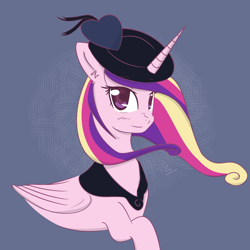 Size: 4000x4000 | Tagged: safe, artist:yinglongfujun, artist:yinglung, imported from derpibooru, princess cadance, alicorn, clothes, hat, heart, looking at you