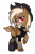 Size: 2800x4200 | Tagged: safe, artist:cherrymocaccino, artist:zuko42, imported from derpibooru, oc, oc only, oc:cherry mocaccino, bat deer, bat pony, deer, deer pony, original species, pony, pony town, bedroom eyes, boots, bracelet, clothes, ear piercing, earring, eyeshadow, female, hat, high res, jewelry, looking at you, makeup, piercing, shirt, shoes, simple background, solo, stockings, thigh highs, transparent background, vector