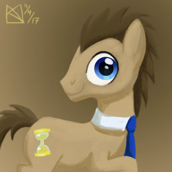 Size: 1500x1500 | Tagged: safe, artist:kelseyleah, imported from derpibooru, doctor whooves, time turner, pony, male, solo