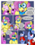 Size: 1280x1656 | Tagged: safe, artist:zanezandell, imported from derpibooru, oc, oc only, oc:angel halos, oc:krabby, oc:sugarbolt, pony, comic:cmcnext, ascot, bipedal, cape, clothes, cmcnext, colt, comic, excited, facehoof, goggles, male, microphone, nerd, news, news reporter, nodding, reporter, science, shirt, speech bubble, talking, worried