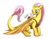 Size: 600x466 | Tagged: safe, artist:christiandee, imported from derpibooru, angel bunny, fluttershy, dragon, night fury, dragon wings, dragonified, duo, flutterdragon, harness, head turn, how to train your dragon, looking at each other, species swap, tack, traditional art, turned head, watermark