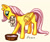 Size: 900x758 | Tagged: safe, artist:christiandee, imported from derpibooru, fluttershy, pegasus, pony, rabbit, behaving like a cat, female, folded wings, mouth hold, pet bed, simple background, solo, standing, traditional art, watermark, white background, wings