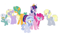 Size: 1325x820 | Tagged: safe, artist:cookiek17, imported from derpibooru, derpy hooves, dinky hooves, pinkie pie, snails, twilight sparkle, oc, alicorn, derpypie, female, lesbian, rule 63, shipping, simple background, trans female, transgender, transparent background, twerpy, twerpypie, twilight sparkle (alicorn), twinkie