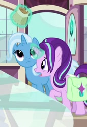 Size: 717x1047 | Tagged: safe, imported from derpibooru, screencap, starlight glimmer, trixie, all bottled up, cinnamon nuts, food