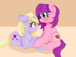 Size: 1600x1200 | Tagged: safe, artist:zlight, imported from derpibooru, dinky hooves, lily longsocks, earth pony, pony, unicorn, adorasocks, blushing, cute, cutiespark, dinkabetes, dinkily, female, lesbian, lilydorable, shipping, simple background