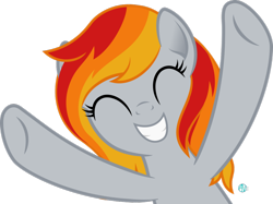 Size: 1024x766 | Tagged: safe, artist:arifproject, imported from derpibooru, oc, oc only, oc:tridashie, cute, eyes closed, grin, raised hoof, simple background, smiling, solo, transparent background, vector