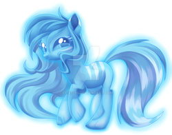 Size: 1024x802 | Tagged: safe, artist:centchi, imported from derpibooru, oc, oc only, oc:aethereal glow, ghost, pony, female, mare, paws, simple background, solo, watermark, white background