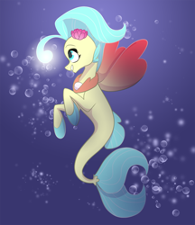 Size: 800x928 | Tagged: safe, artist:fantasyinsanity, imported from derpibooru, princess skystar, seapony (g4), my little pony: the movie, bubble, female, solo, underwater