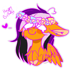 Size: 1949x1906 | Tagged: safe, artist:honeybbear, imported from derpibooru, oc, oc only, oc:sunrise, pegasus, pony, bust, female, floral head wreath, flower, mare, portrait, simple background, solo, transparent background