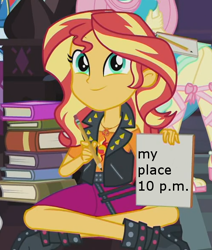 Size: 500x590 | Tagged: safe, edit, edited screencap, imported from derpibooru, screencap, fluttershy, rainbow dash, sunset shimmer, equestria girls, equestria girls series, the finals countdown, bronybait, cropped, cute, image macro, meme, shimmerbetes, solo focus