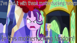 Size: 1280x720 | Tagged: safe, edit, edited screencap, imported from derpibooru, screencap, starlight glimmer, all bottled up, anger magic, angry, drama, drama bait, long neck, magic, meme, op has a point, op is a duck, op is trying to start shit, samuel l jackson, snakes on a plane, starlight drama, starlight drama drama, this will end in gulag, truth, vulgar