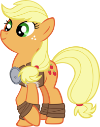 Size: 4375x5566 | Tagged: safe, artist:ironm17, imported from derpibooru, applejack, rockhoof, earth pony, pony, absurd resolution, clothes, female, mare, simple background, smiling, solo, transparent background, vector