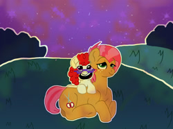 Size: 1762x1314 | Tagged: safe, artist:positivest, imported from derpibooru, babs seed, twist, earth pony, pony, babstwist, female, glasses, lesbian, shipping