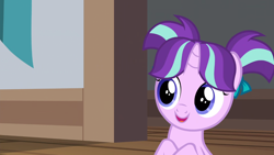 Size: 1366x768 | Tagged: safe, imported from derpibooru, screencap, starlight glimmer, uncommon bond, cute, female, filly, solo