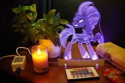 Size: 1500x994 | Tagged: safe, artist:vasgotec, imported from derpibooru, tempest shadow, pony, unicorn, my little pony: the movie, acrylic plastic, acrylight, craft, engraving, etching, irl, led, photo, traditional art